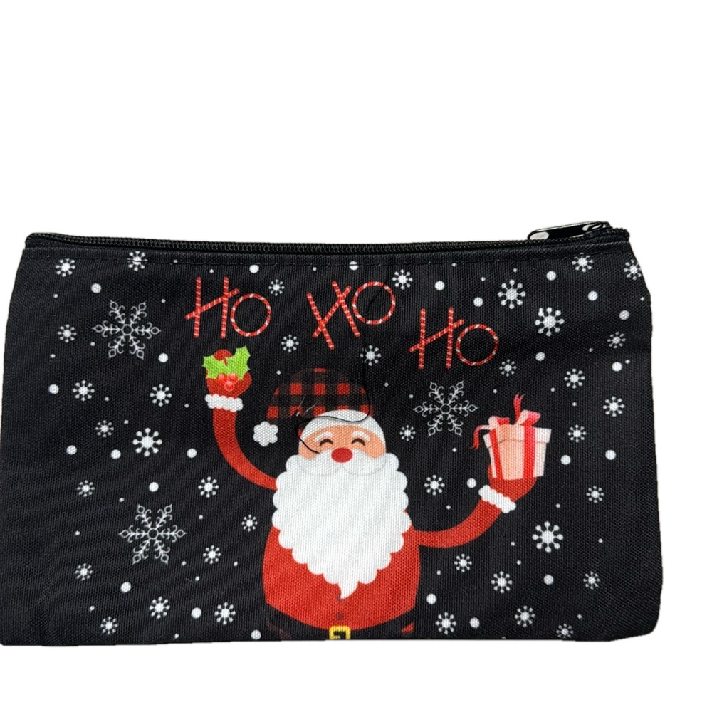 2/$10 Christmas Cosmetic Makeup Bag With Santa HO HO HO